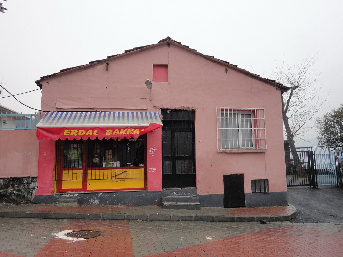 Çəhrayı fasadlı məhəllə ərzaq dükanı, İstanbul, 2013